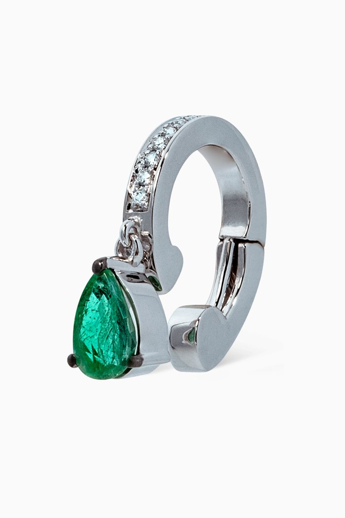 

Linette Piorra Emerald Diamond Ear Cuff in 18kt Gold, Green