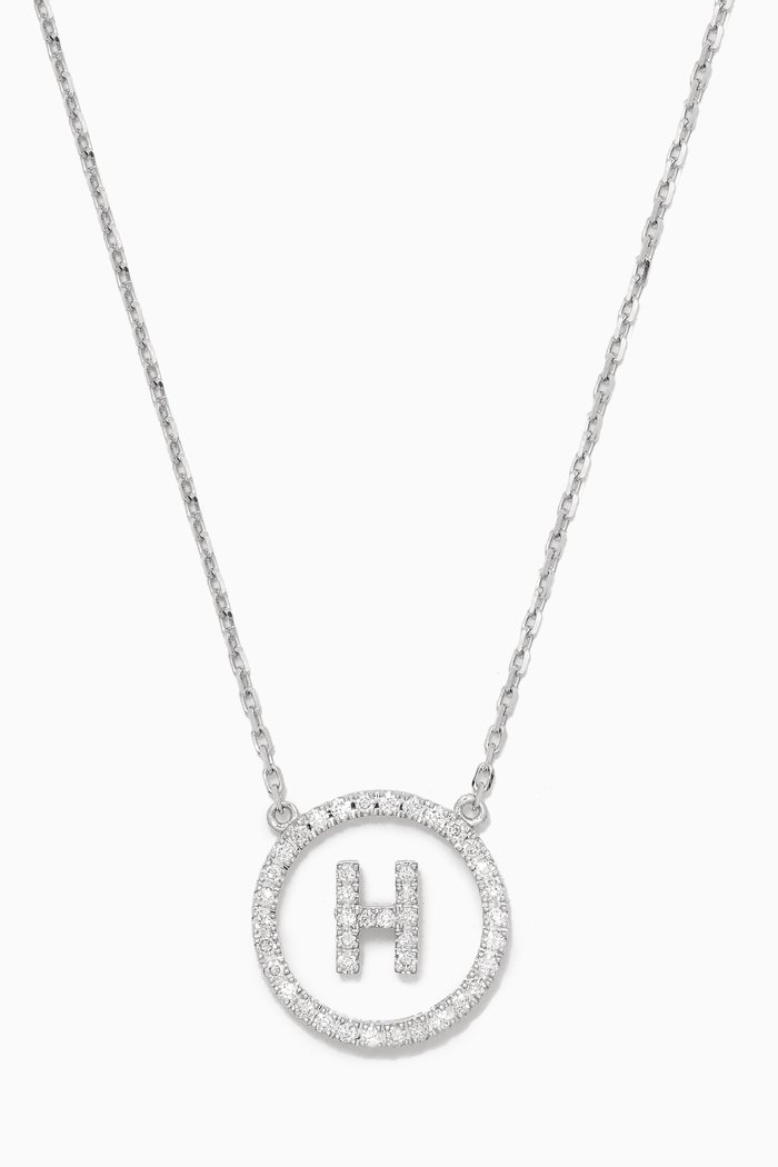 

A2Z "H" Letter Diamond Crystal Necklace in 18kt White Gold