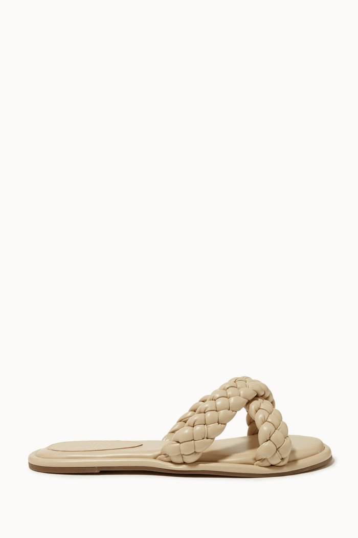 

Braided Sandals in Leather, Neutral