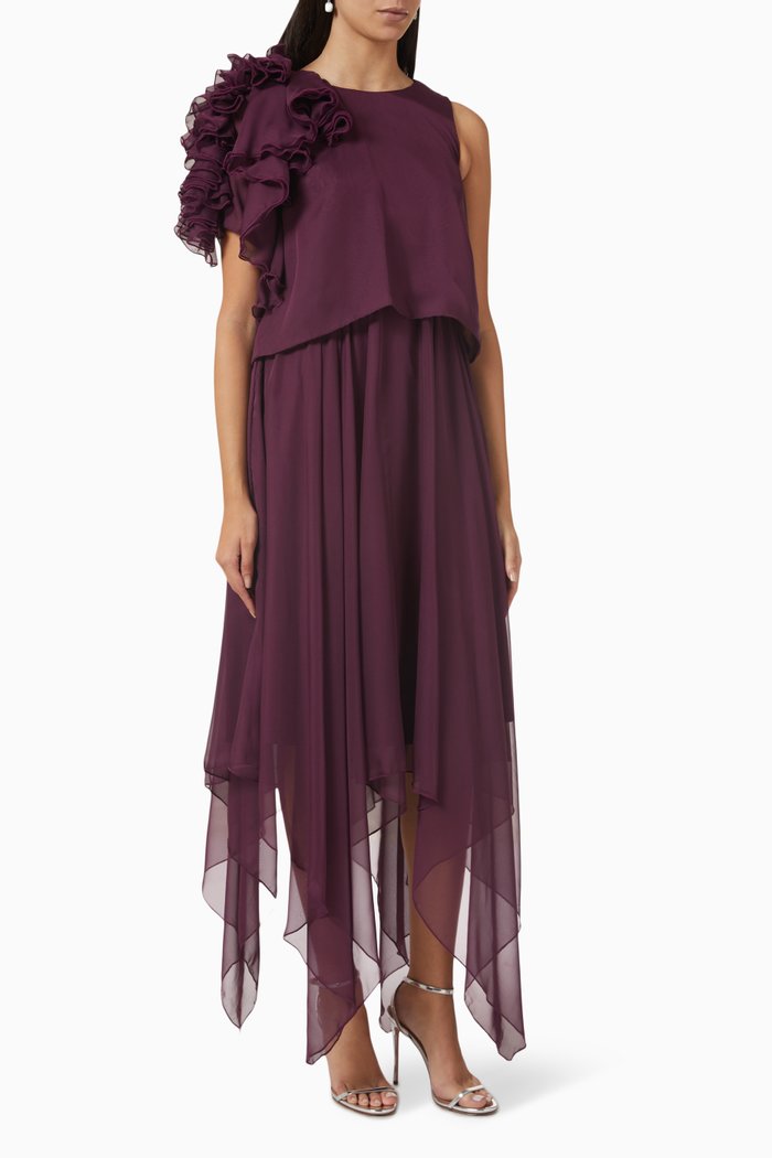 

Layered Midi Dress, Purple