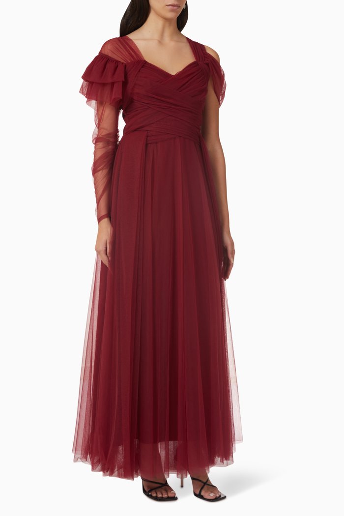 

Draped Maxi Dress, Red