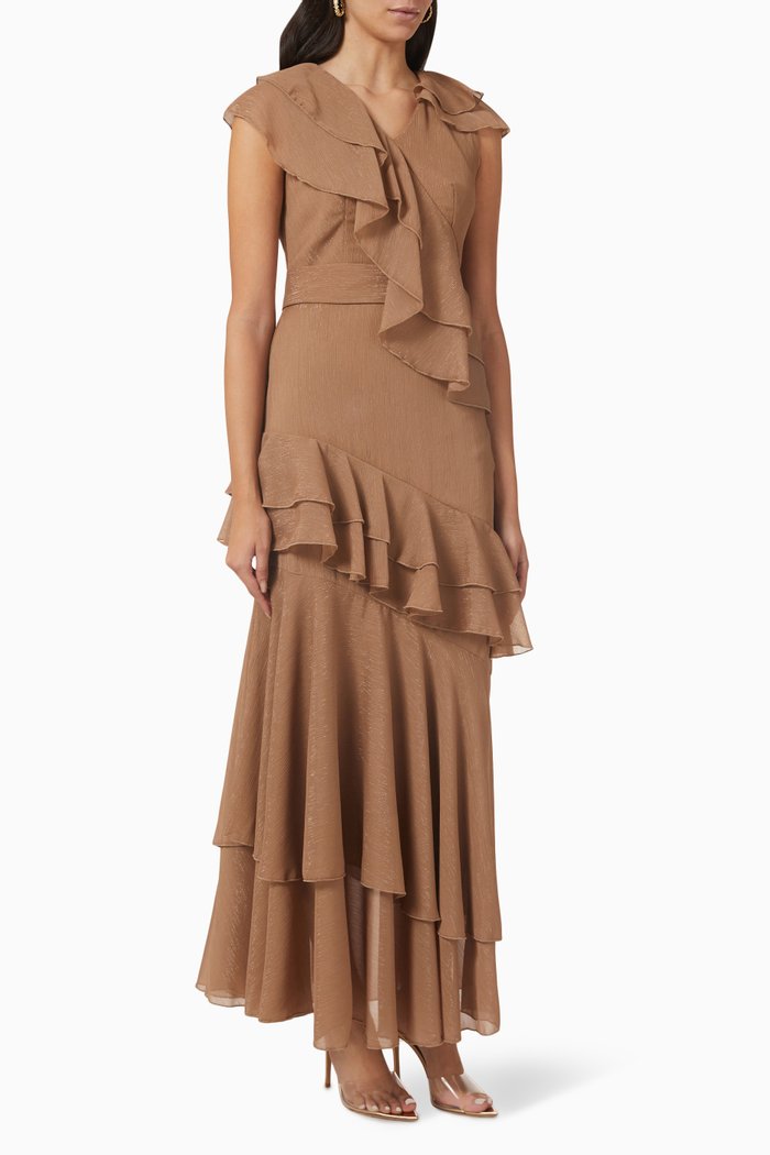 

Tiered Maxi Dress, Gold
