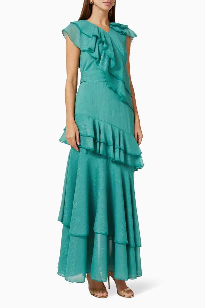 

Tiered Maxi Dress, Green