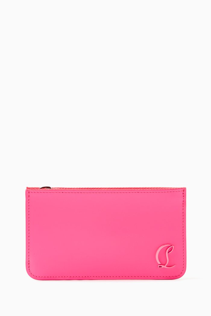 

Loubi54 Zip Card Holder in Leather, Pink