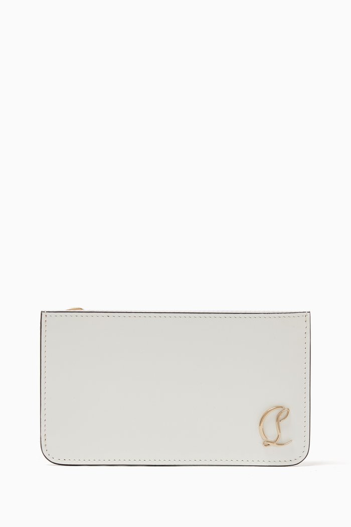 

Loubi54 Zip Card Holder in Patent Leather, White