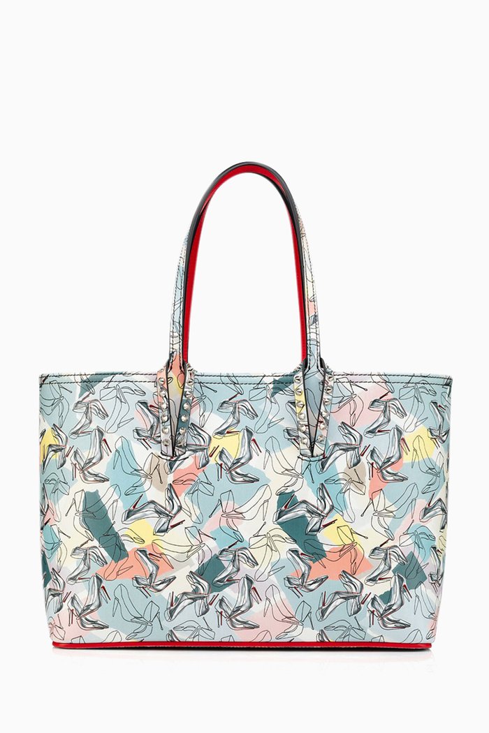 

Cabata Small Shoes-it-up Print Tote Bag in Calfskin, Multicolour