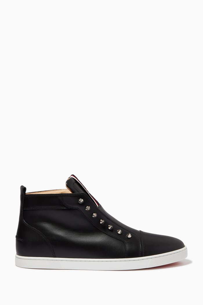 

F.a.v Fique A Vontade Mid Cut Sneakers in Calf Leather, Black