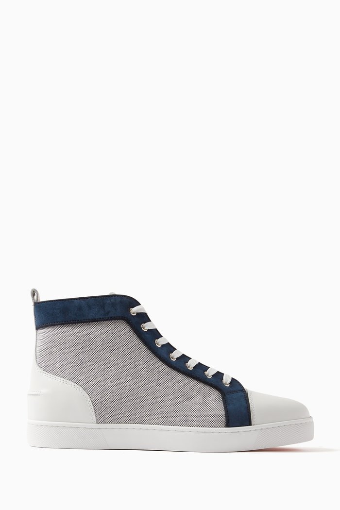 Louis Sneakers in Velours, Mesh & Grosgrain, Blue