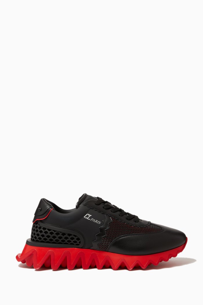 Loubishark Sneakers in Mesh & Leather, Multicolour
