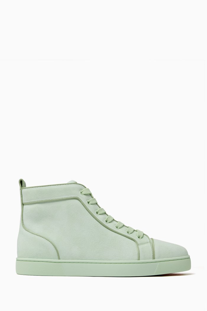 

Louis Orlato High-top Sneakers in Crosta Leather, Green