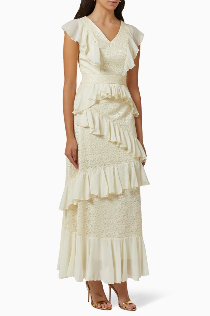 

Tiered Maxi Dress, Neutral