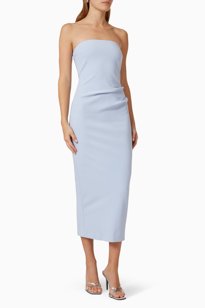 

Karina Midi Dress in Stretch Bonded Crepe, Blue