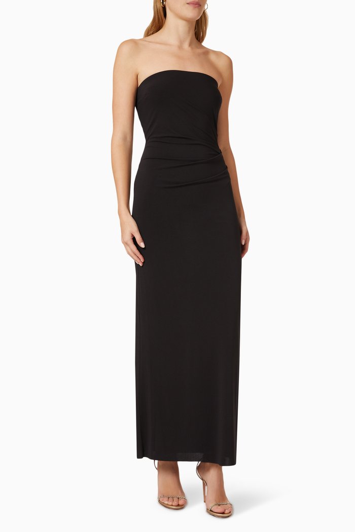 

Myla Strapless Dress in Jersey, Black