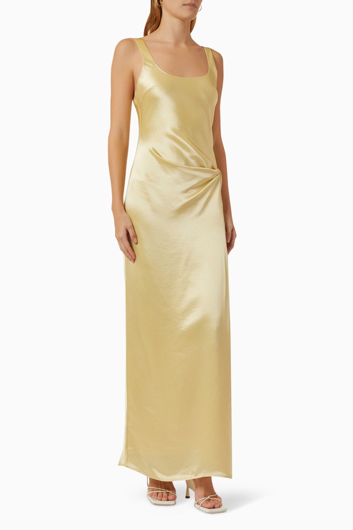 

Etta Slit Maxi Dress in Acetate-blend, Neutral