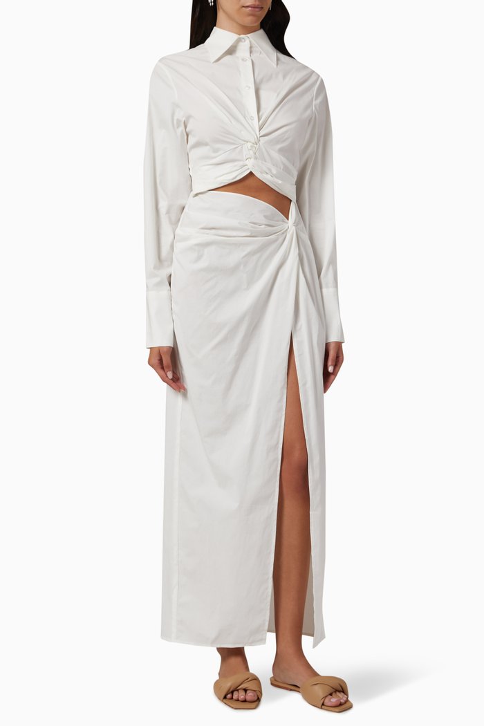 

Alina Maxi Dress in Cotton, White