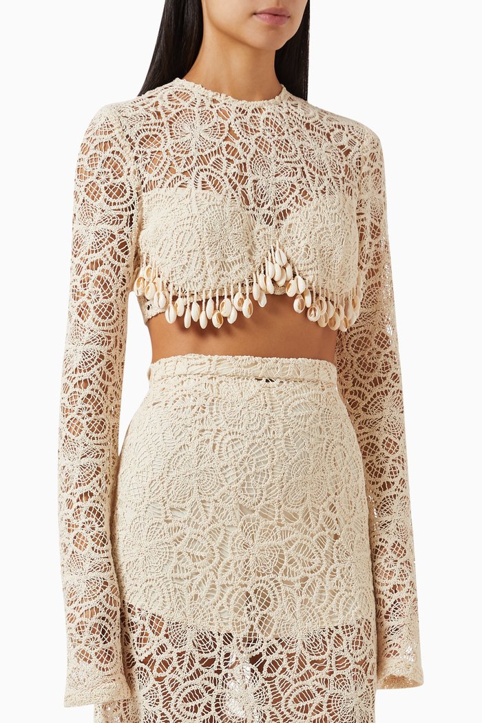 

Crop Top in Macrame Lace, Neutral
