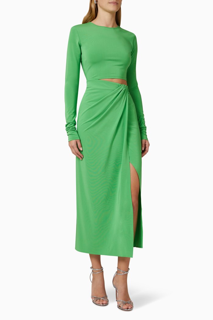 

Gia Cut-out Midi Dress in Stretch-viscose, Green