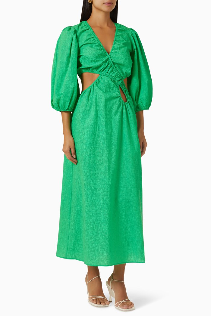 

Gravity Cut-out Maxi Dress in Crepe, Green
