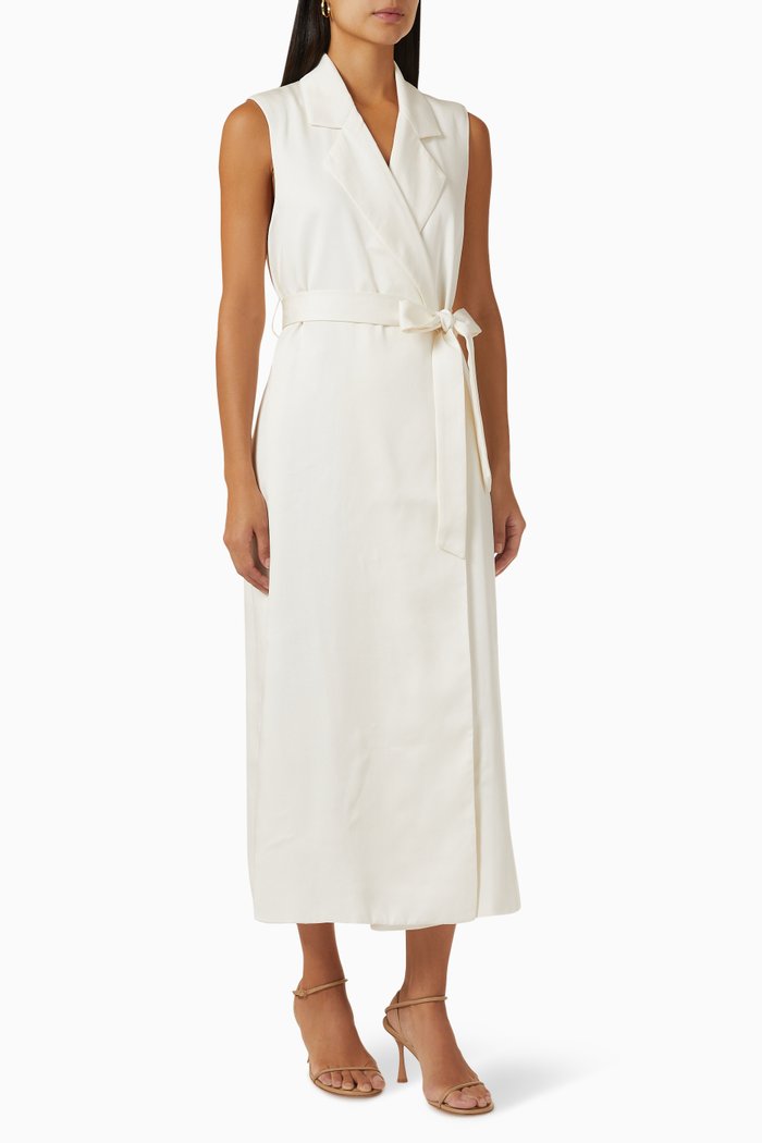 

Lumin Midi Blazer Dress in Cotton, White