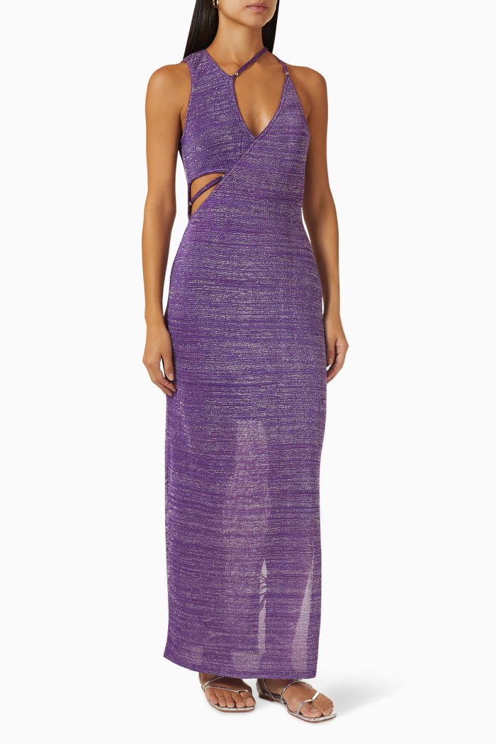 

Sigma Cut-out Maxi Dress in Viscose, Purple