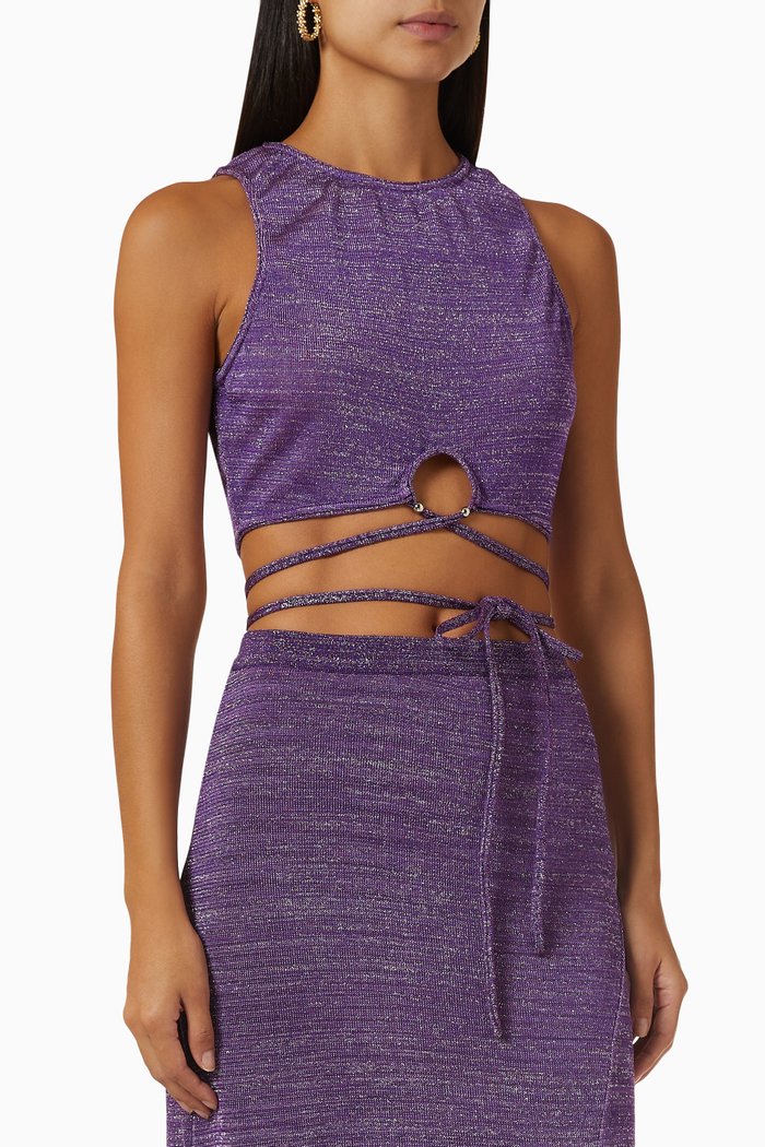 

Sigma Side Split Skirt in Viscose, Purple