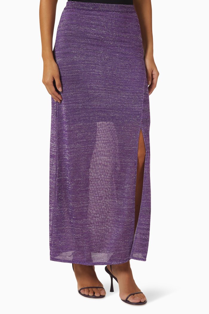

Sigma Side Split Maxi Skirt in Viscose, Purple