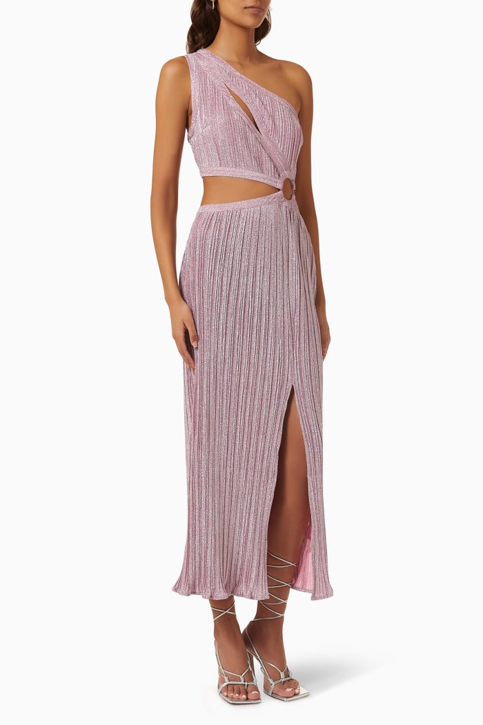 

Mars Cut-out Maxi Dress in Lurex-knit, Pink