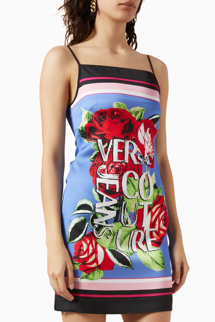 

Rose Mini Dress in Satin, Blue