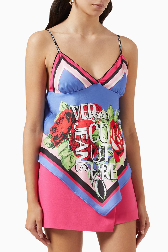 

Rose Top in Satin, Blue