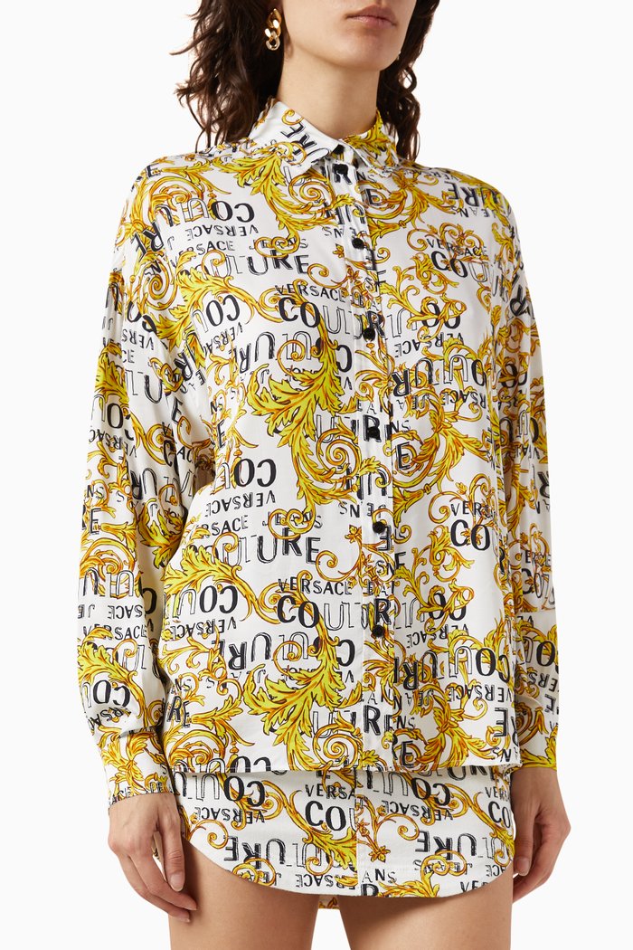 

Rose Print Shirt in Twill, Multicolour