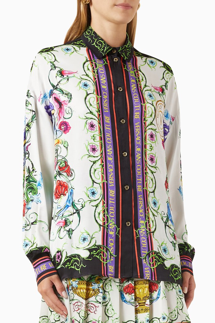 

Garden-print Shirt in Viscose, Multicolour