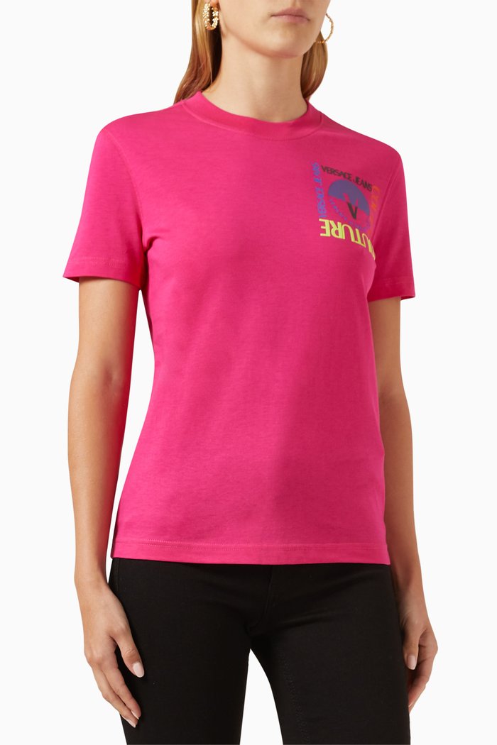 

Square V-Emblem T-shirt in Cotton-jersey, Pink