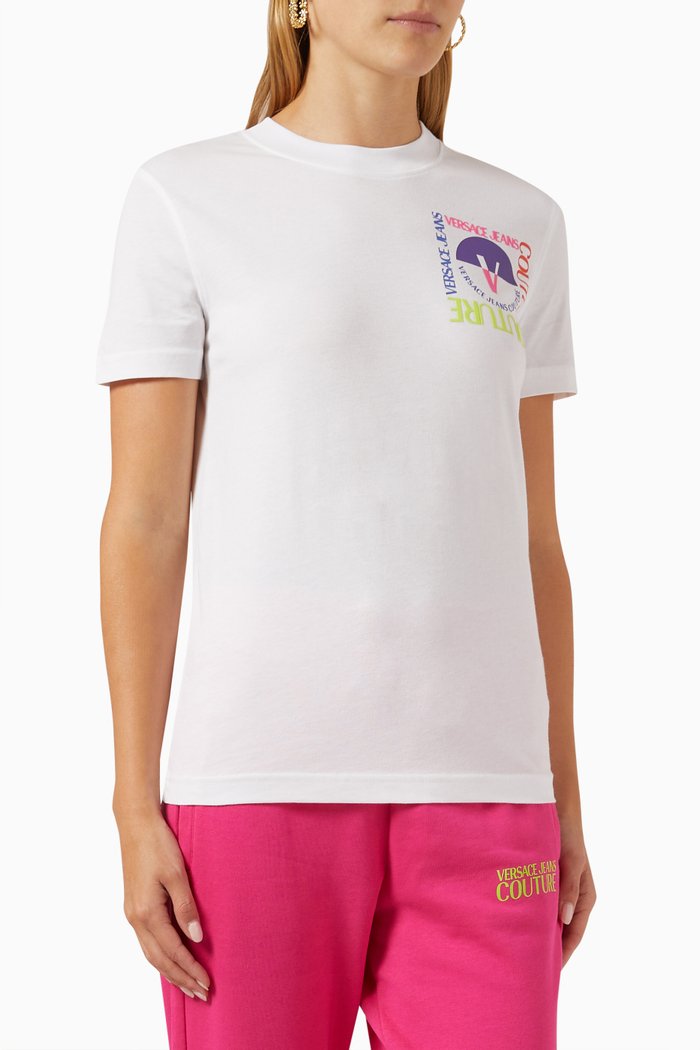 

Square V-Emblem T-shirt in Cotton-jersey, White