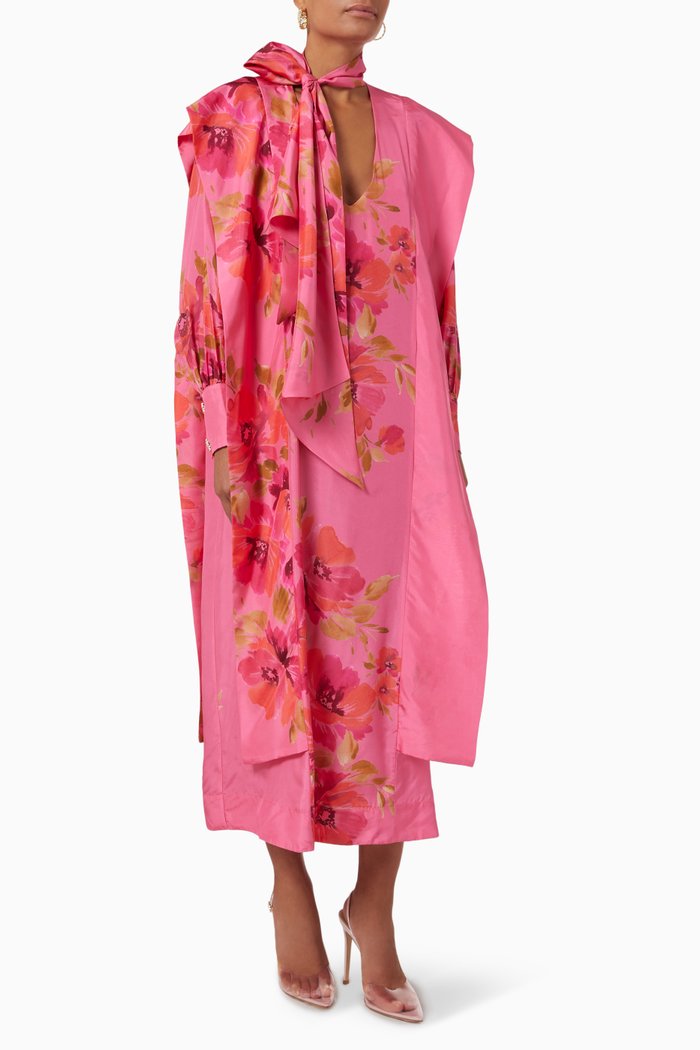 

Emily Maxi Dress in Silk, Pink