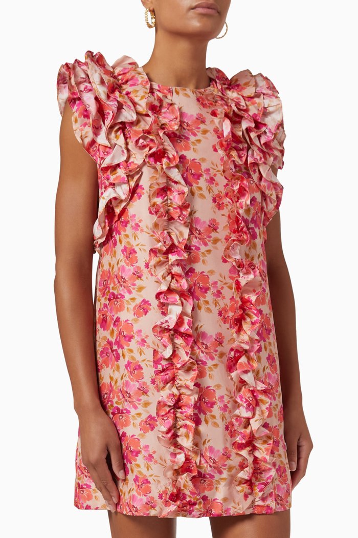 

Lucille Mini Dress in Silk, Orange