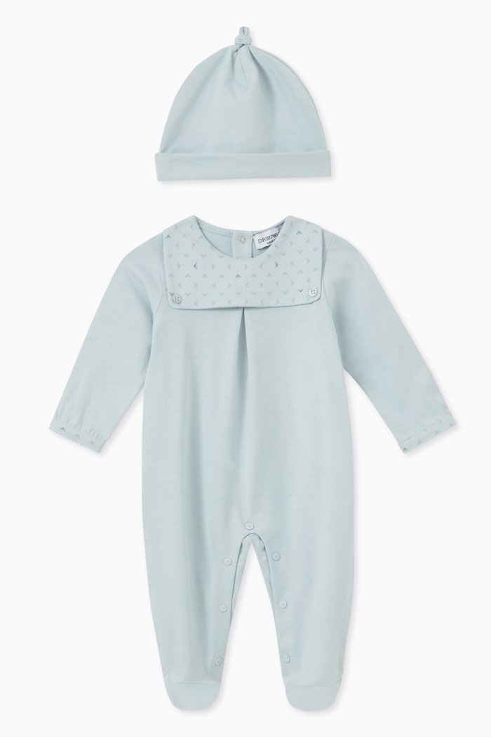 

Logo Sleepsuit Set in Cotton, Blue