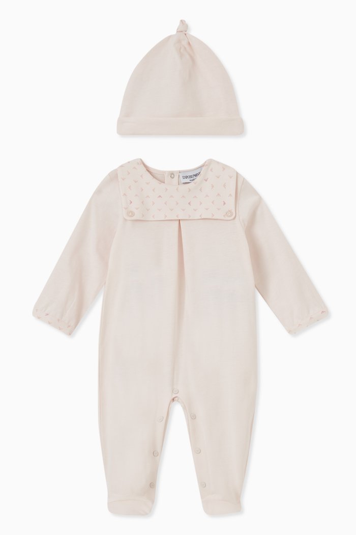 

Logo Sleepsuit Set in Cotton, Pink