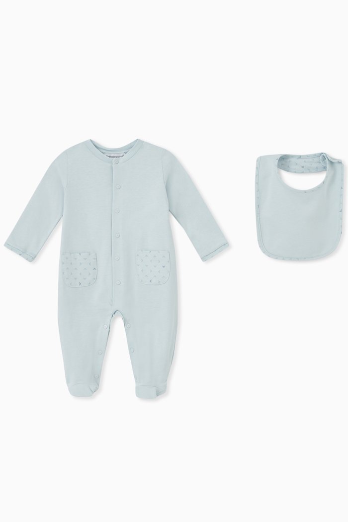 

Logo Sleepsuit Set in Cotton, Blue