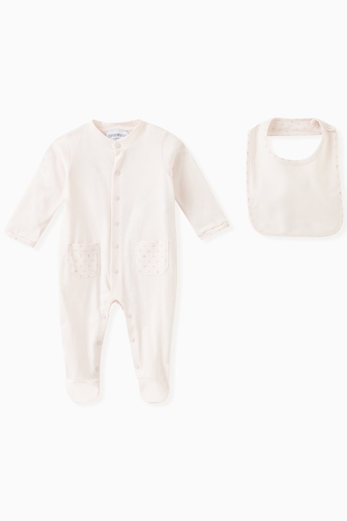 

Logo Sleepsuit Set in Cotton, Pink