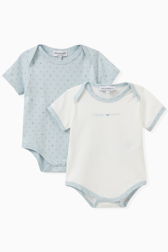 

Logo Detail Bodysuits, Set of 2, Blue
