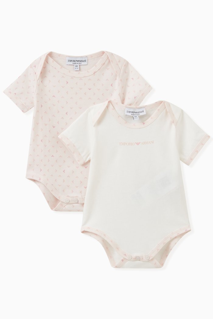 

Logo Detail Bodysuits, Set of 2, Pink