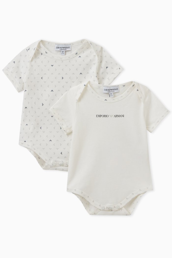 

Logo Detail Bodysuits, Set of 2, White