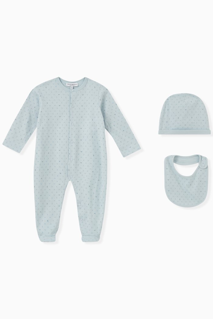 

Logo Sleepsuit Set in Cotton, Blue