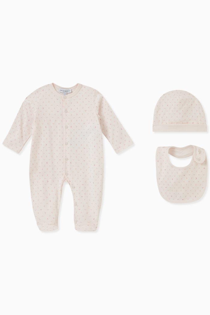 

Logo Sleepsuit Set in Cotton, Pink