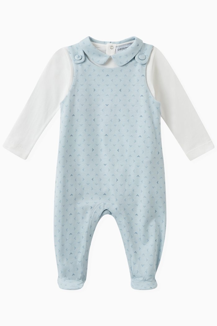 

Logo Sleepsuit Set in Cotton, Blue