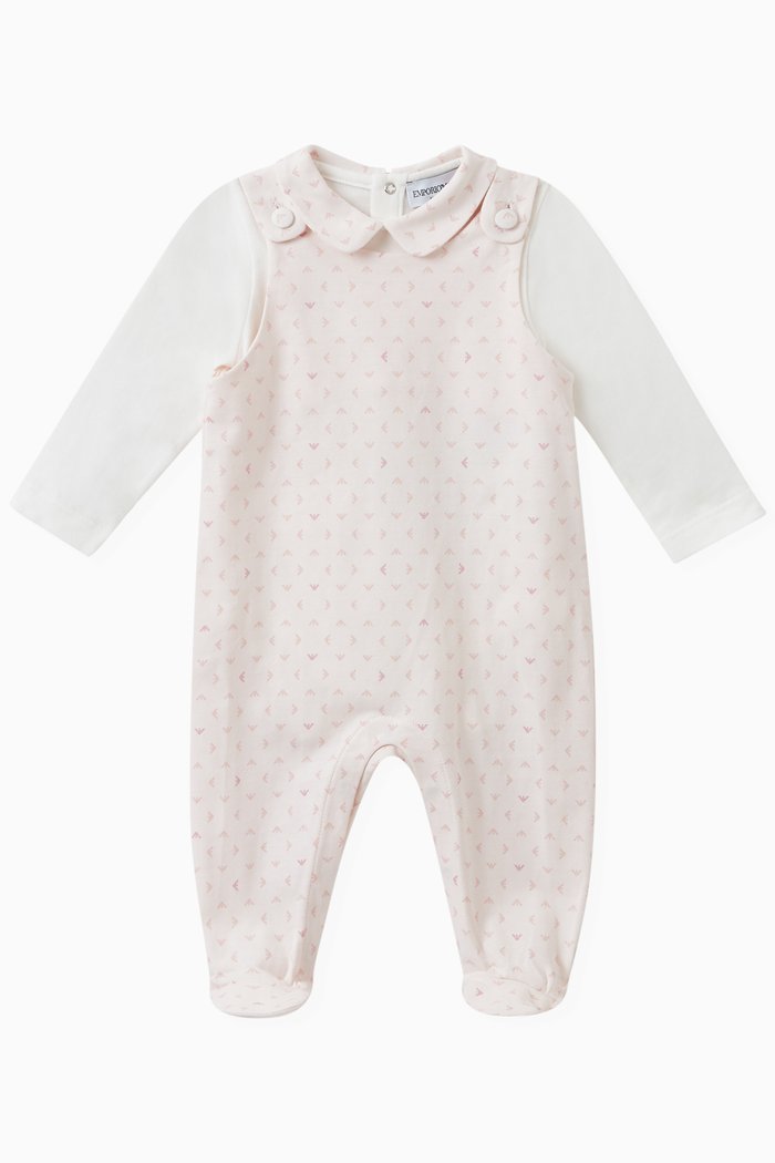 

Logo Sleepsuit Set in Cotton, Pink