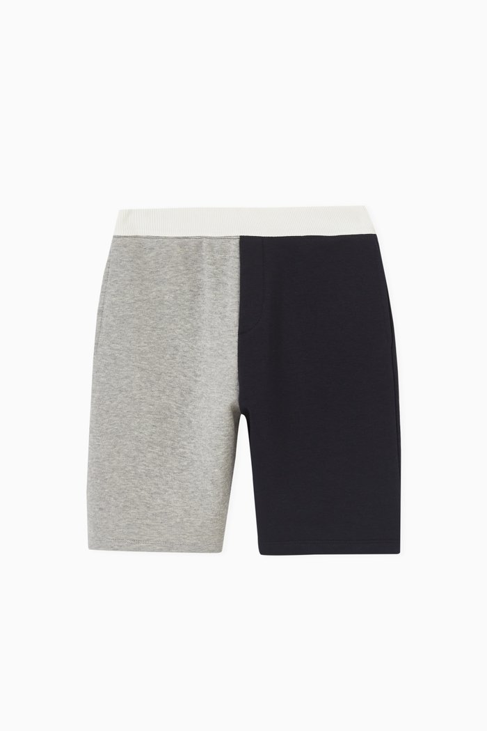 

Colour-block Shorts in Cotton, Grey