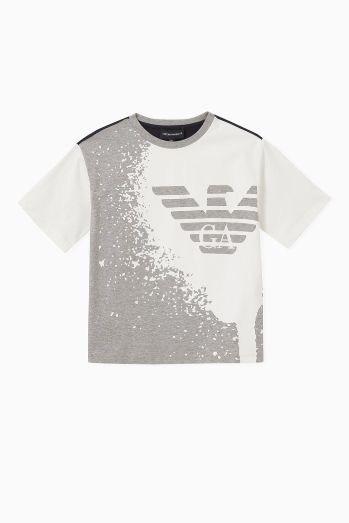 

Logo Colour-block T-shirt in Cotton-jersey, Grey