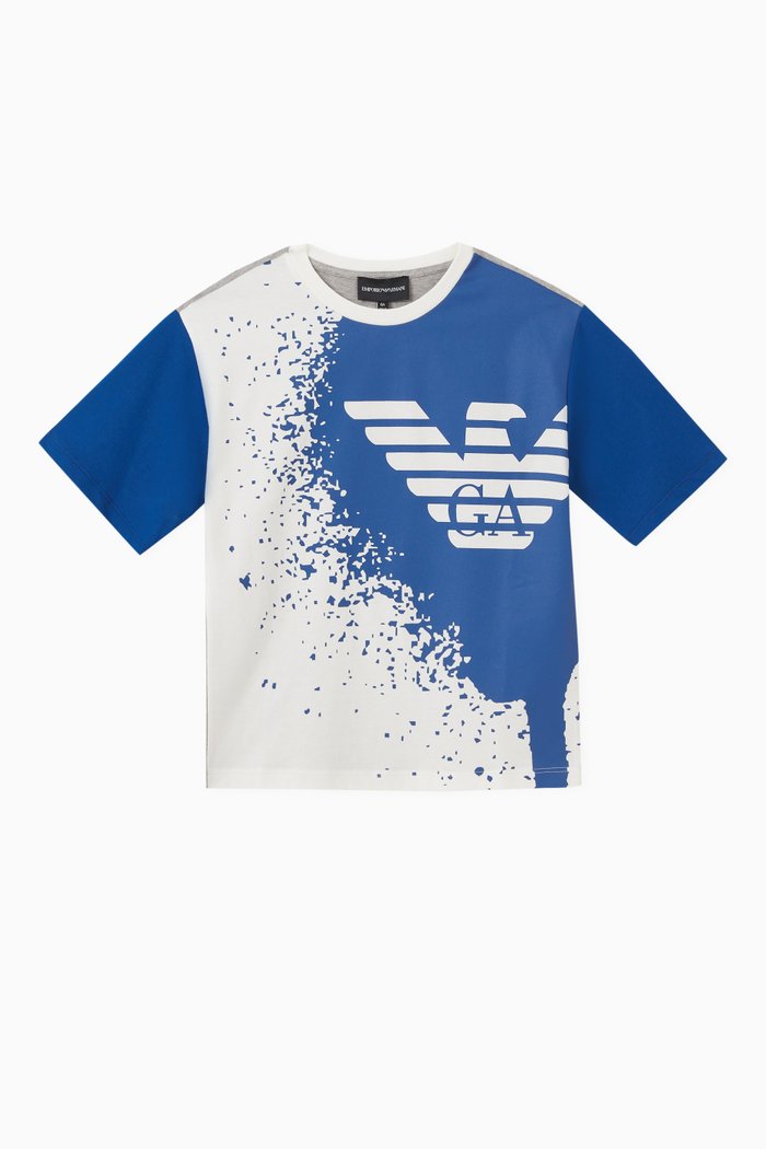 

Logo Colour-block T-shirt in Cotton-jersey, Grey