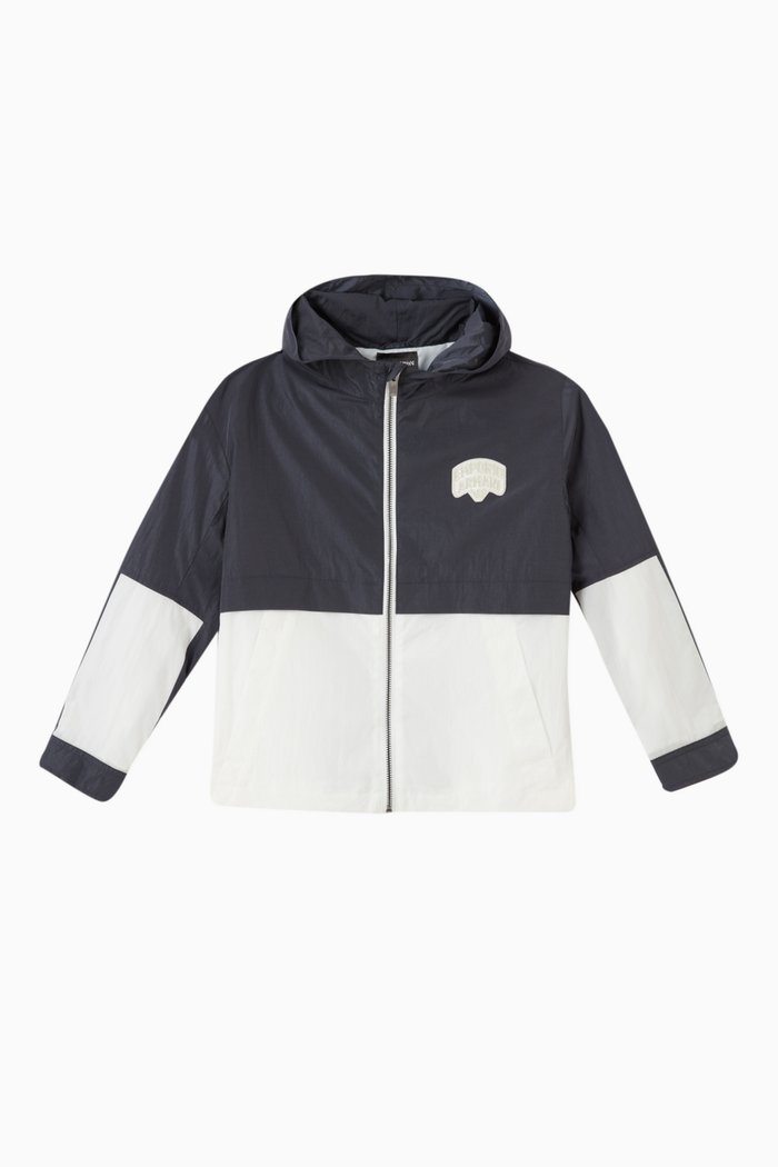 

Logo Patch Zipped Jacket in Nylon, Blue